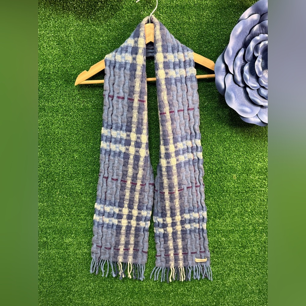 Burberry Blue Checkered Scarf - Picture 1 of 3